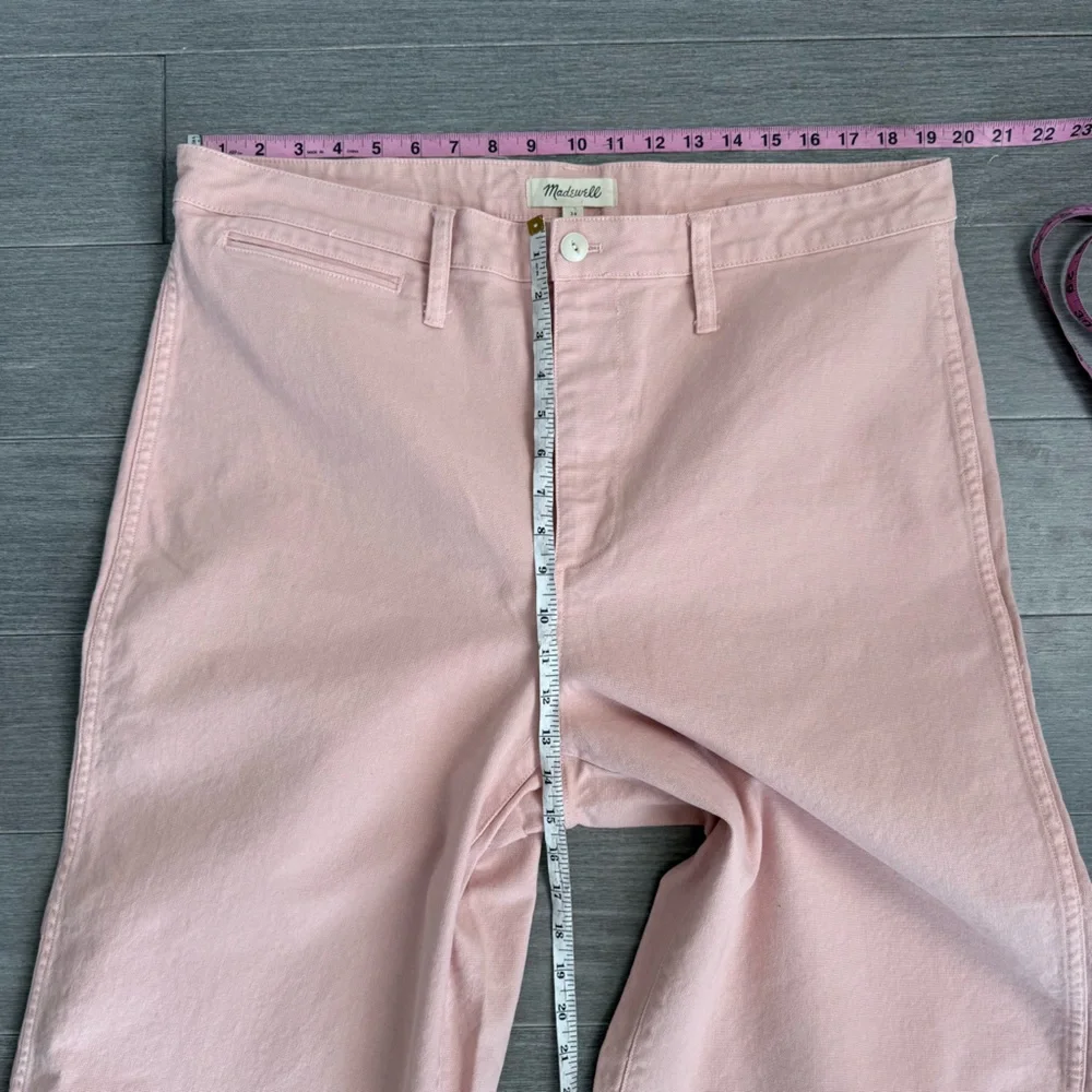Madewell Emmett Wide Leg Crop Pants Pink Oyster Plus Size 34 High Rise Preppy - Picture 15 of 16